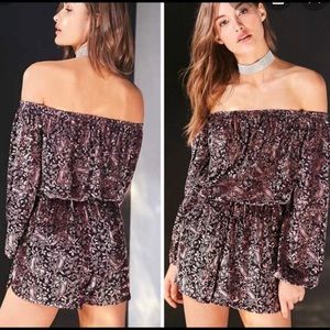 Urban Outfitters Ecote Burnout Velvet Romper NWT